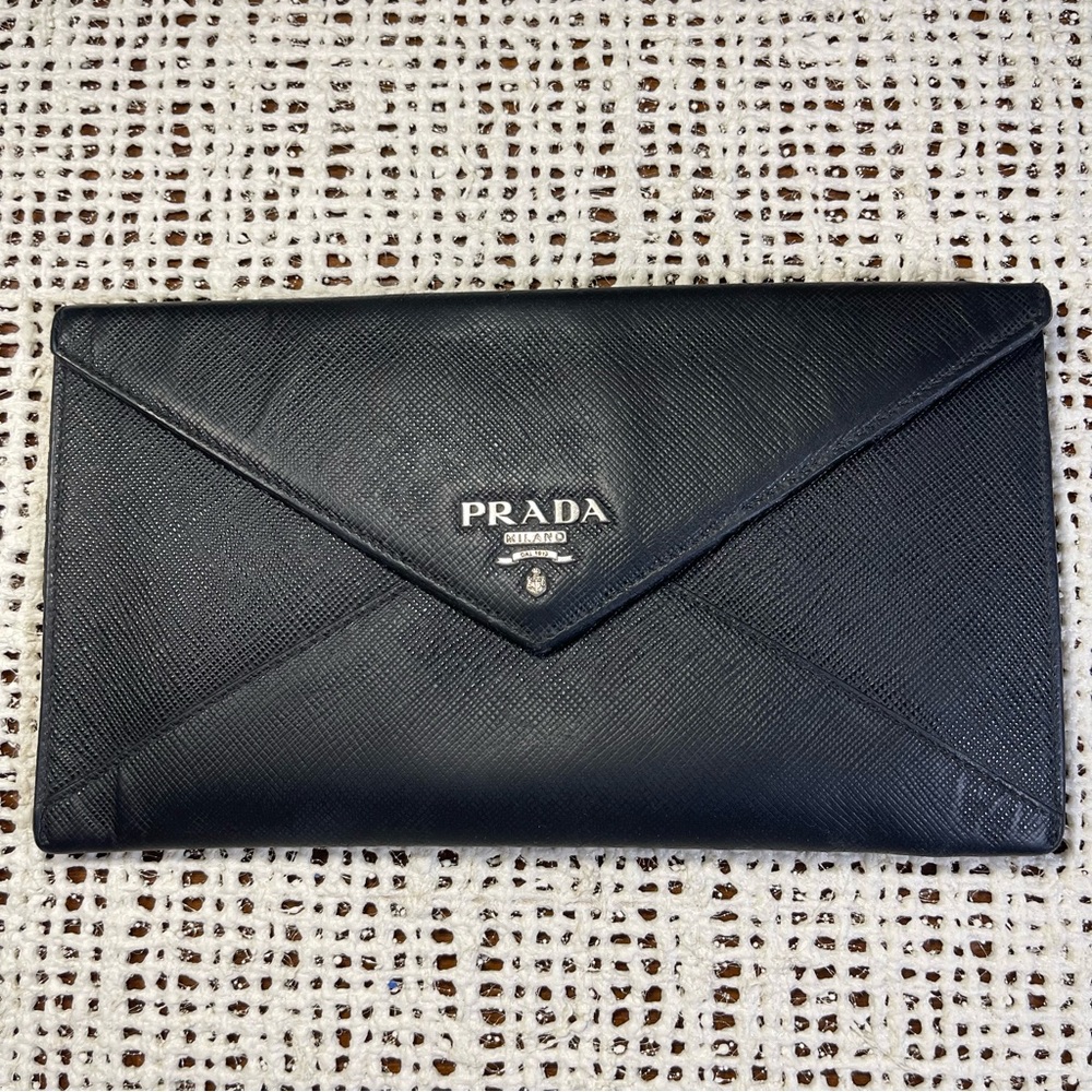 Prada Vitello Move Envelope Wallet in Black Saffiano Leather - Picture 9 of 16